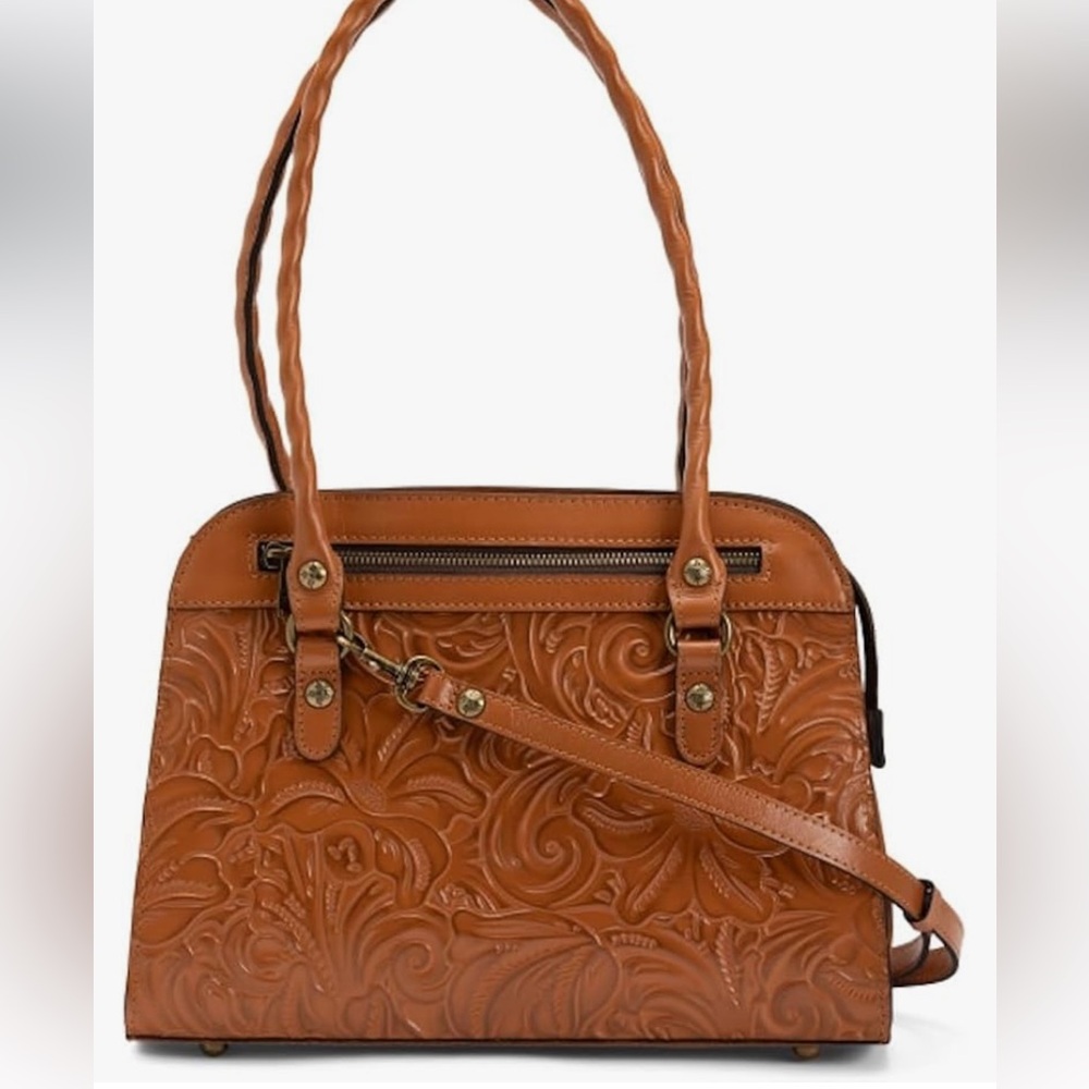 Patricia Nash Calvi Handbag  or Crossbody in‎ Cognac Tooled NWT Dust bag